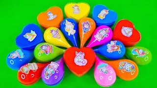 Making Rainbow Collection Hearts with Mixing SLIME in Dirty Candy Coloring! Satisfying ASMR Videos