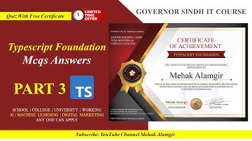 typescript quiz governor sindh it course (part 3) | typescript quiz | giaic