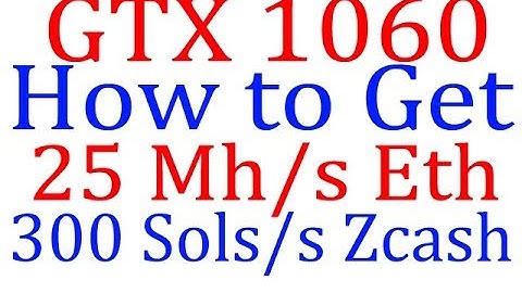 GTX 1060 25mh/s Eth mining 310Sols/s Z mining Overclok settings