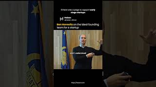 Ben Horowitz explains who is the most ideal founding team.