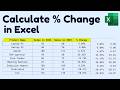 How to Calculate Percent Change in Excel