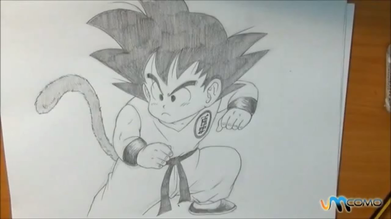 Como desenhar o Son Goku pequeno 