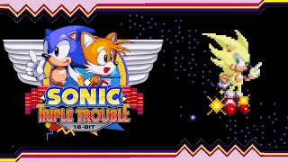 Sonic Triple Trouble 16-Bit (v1.2.8 New Update) - 100% Full Playthrough As Sonic & Tails [No Damage]