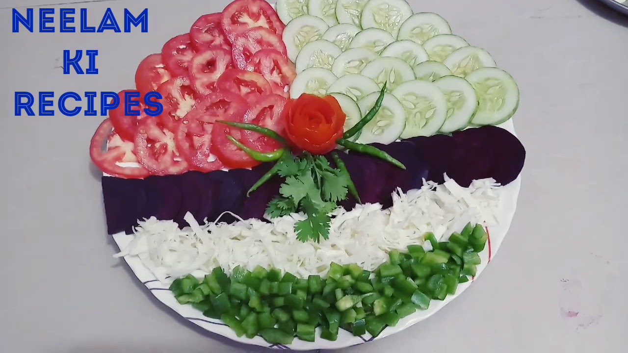 unique salad decoration by neelam ki recipes, easy and lovely salad