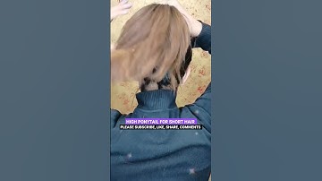 😍 HIGH PONYTAIL FOR SHORT HAIR #shorts #ponytail #shorthair #hairstyle #hairhacks