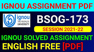 BSOG-173 Solved Assignment 2021-22 in English, BSOG 173 Solved Assignment 2022, BSOG 173 Assignment