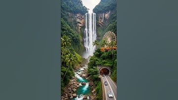 Waterfall hill collapses: A massive landslide hit a tourist attraction and a highway tunnel. #shorts