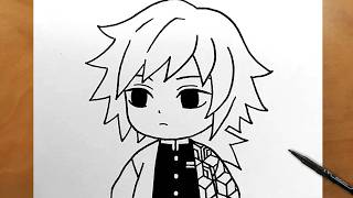 How to Draw Giyu Tomioka Chibi | Demon Slayer Anime Drawing