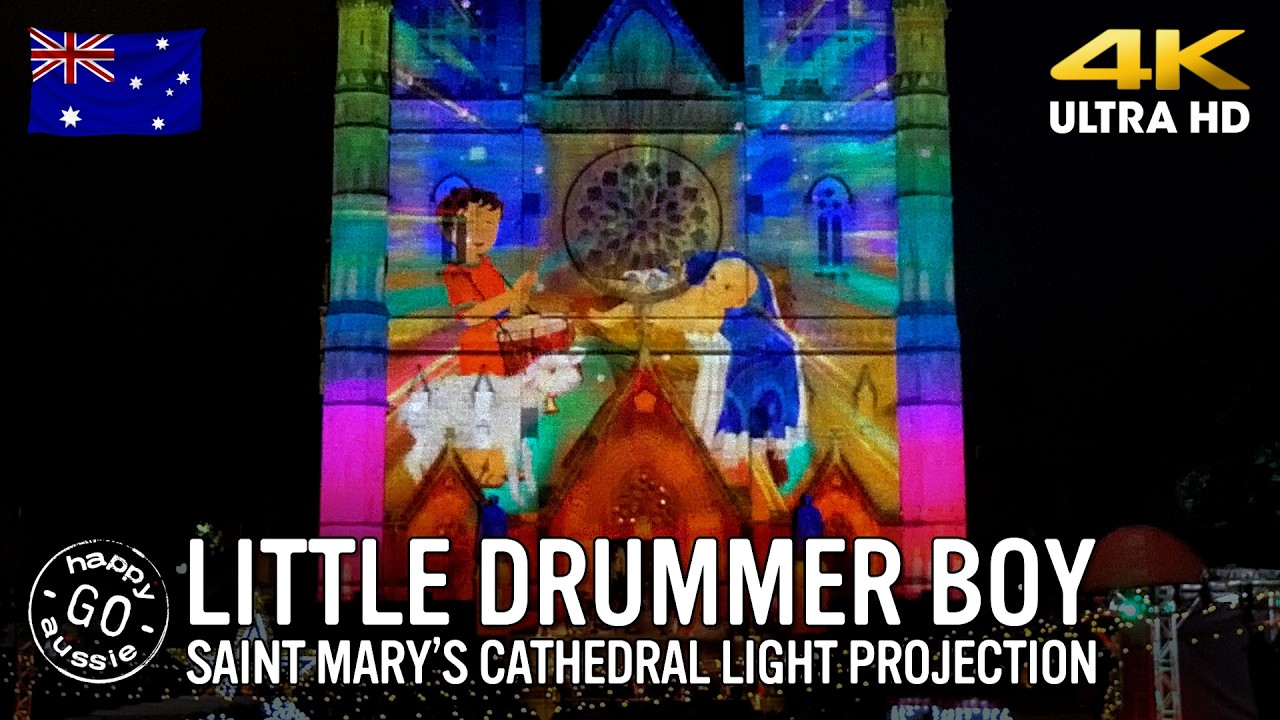 Little Drummer Boy Light Show | St Mary's Cathedral 2025 in 4K
