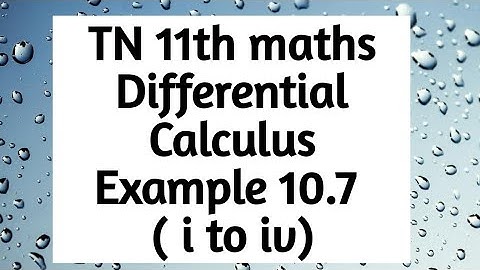 11th maths example 10.7 (i to iv )