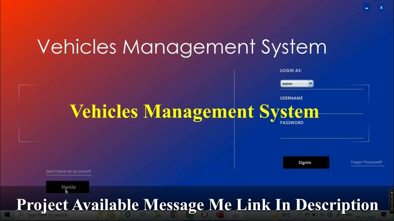 Vehicle Management System Project In Java (Final Year Project) YouTube