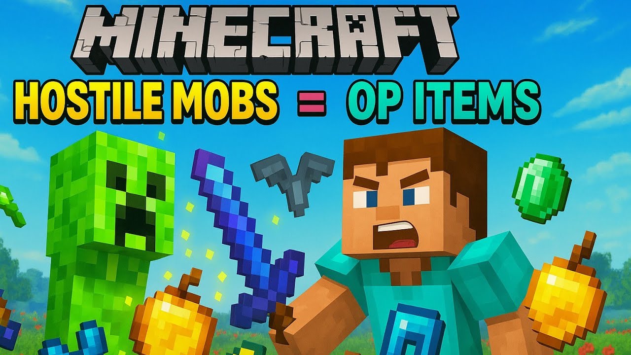 "Minecraft But Every Hostile Mob Drops INSANE OP Items!" 💥💎 - YouTube
