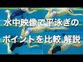 #621 水中映像で平泳ぎの3つのポイントを比較、解説してみた【水泳】