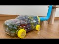 マーブルラン ASMR ♫ カラフルパイプ & スケルトンカー & HABAスロープ