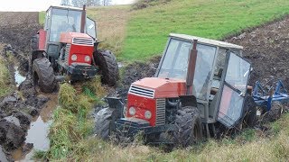 Mokra jesienna orka 2017. Ryk silników. Ursus1614Turbo/Ursus1204Turbo/Zetor 8145