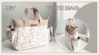 วิธีทำกระเป๋าผ้าแบบมีกระเป๋า | DIY Tote Bag พร้อมกระเป๋า