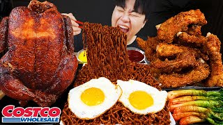 ASMR MUKBANG | Fried Chicken, fried Back Ribs, black bean noodles Korean Food recipe ! eating