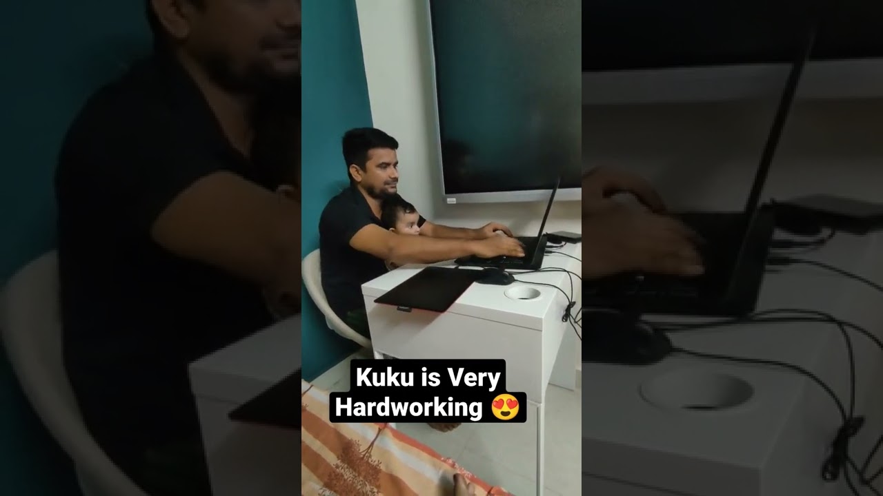 Kuku started helping papa in work 😄 Deepak Himanshu Sir cute Daughter