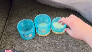 Whiskware Bluey Stackable Snack Containers for Babies, Toddlers, and Kids, 3 Stackable Snack Cups fo