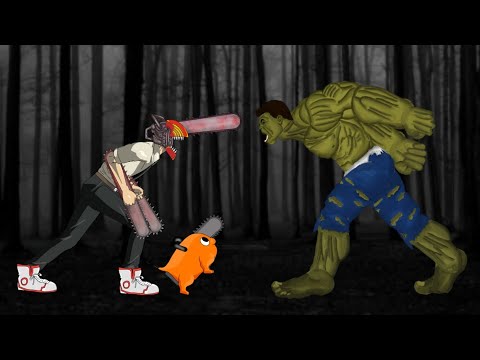 Hulk vs chainsaw man fight animation || drawing cartoon2 || AB ANIMATIONS