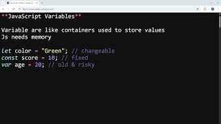Variables in JavaScript 