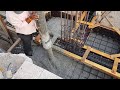 House foundation strap footing concrete pour