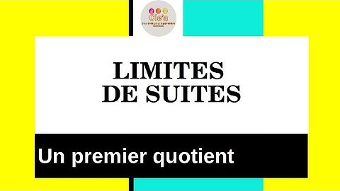 Limites de suites - 1 - Un quotient forme indéterminée