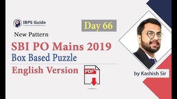 Box Based Puzzle | SBI PO 2019 - Reasoning in English | (Day -66)