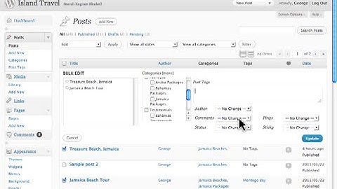 How to use Bulk action in Edit Wordpress Posts
