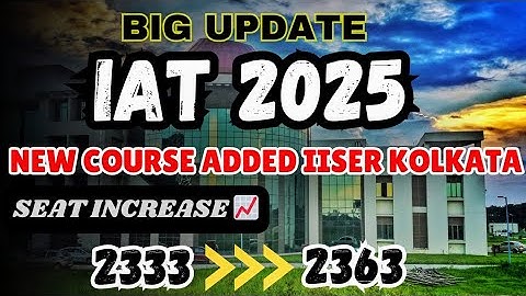 Big Update|IAT 2025 | NEW PROGRAM LAUNCH| IISER KOLKATA| IISER INTELLECT