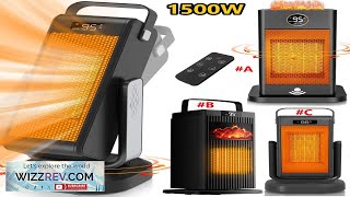 Portable Ceramic Space Heater for Office Large Room Indoor Use Bedroom 1500W