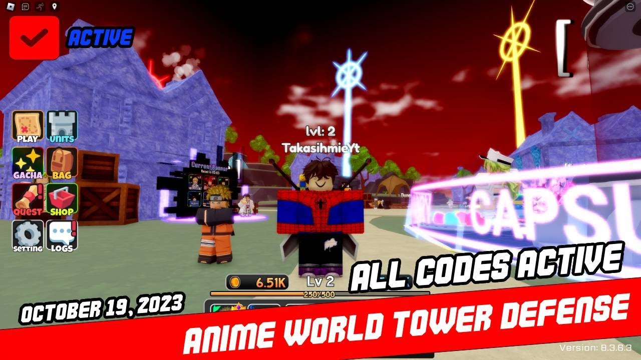 Roblox Anime World Tower Defense New Codes August 2023