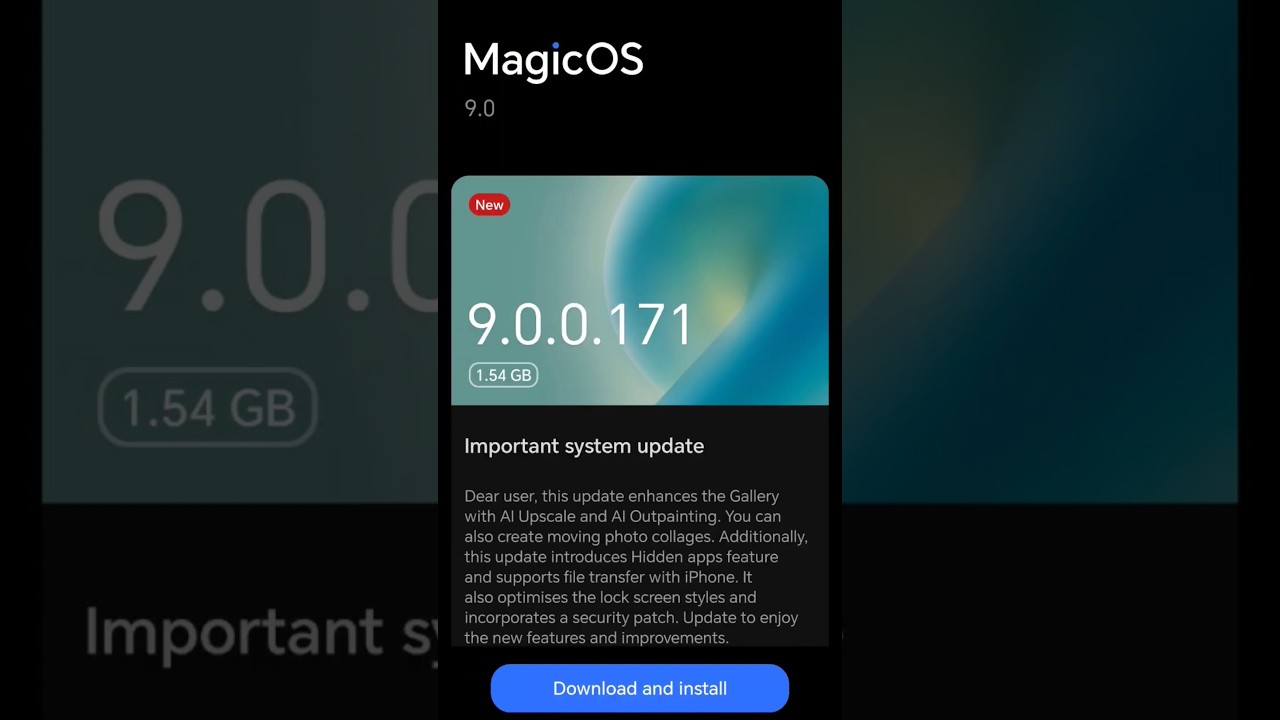 MAGIC OS 9.0  new futures Major update for Honor 90 phone with August 2025 security patch.