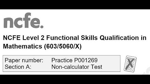 Functional Skills Maths L2 Practice P001269 NCFE Complete