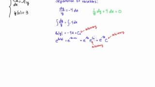 Solve IVP Using Separation of Variables