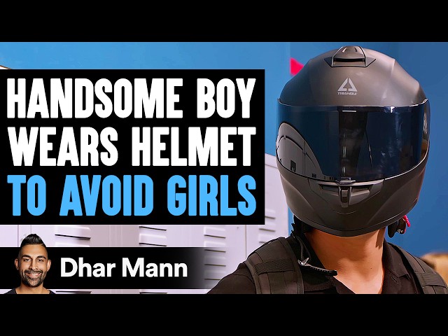 Handsome Boy WEARS HELMET To AVOID GIRLS, What Happens Is Shocking | Dhar Mann Studios class=