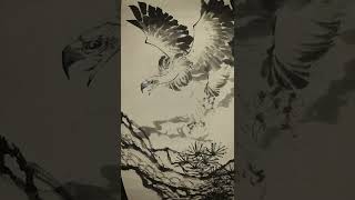 Chinese Ink Brush Eagle and Pine Tree｜Chinese Painting｜TimeLapse｜Drawing｜Joey Pang｜JP Tattoo Art