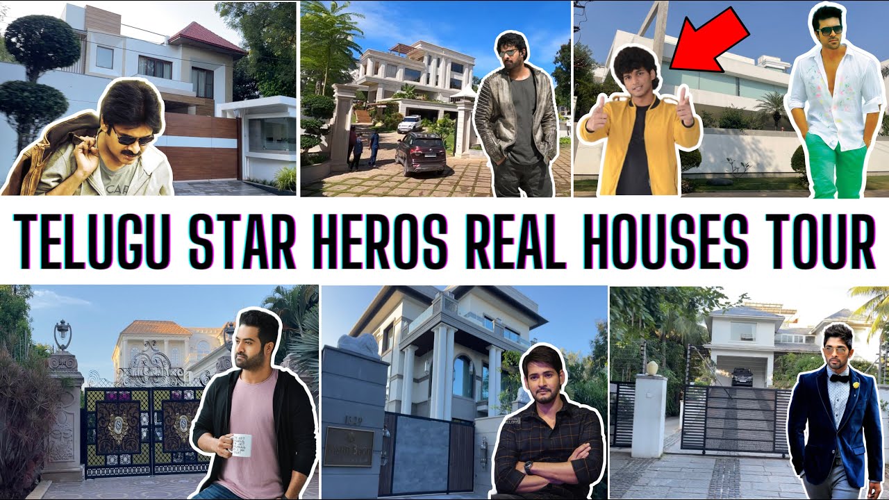 The Real Houses of Telugu Star Heros | Part-1| Mahesh babu, Jr NTR, Prabhas,Allu arjun Houses in HYD