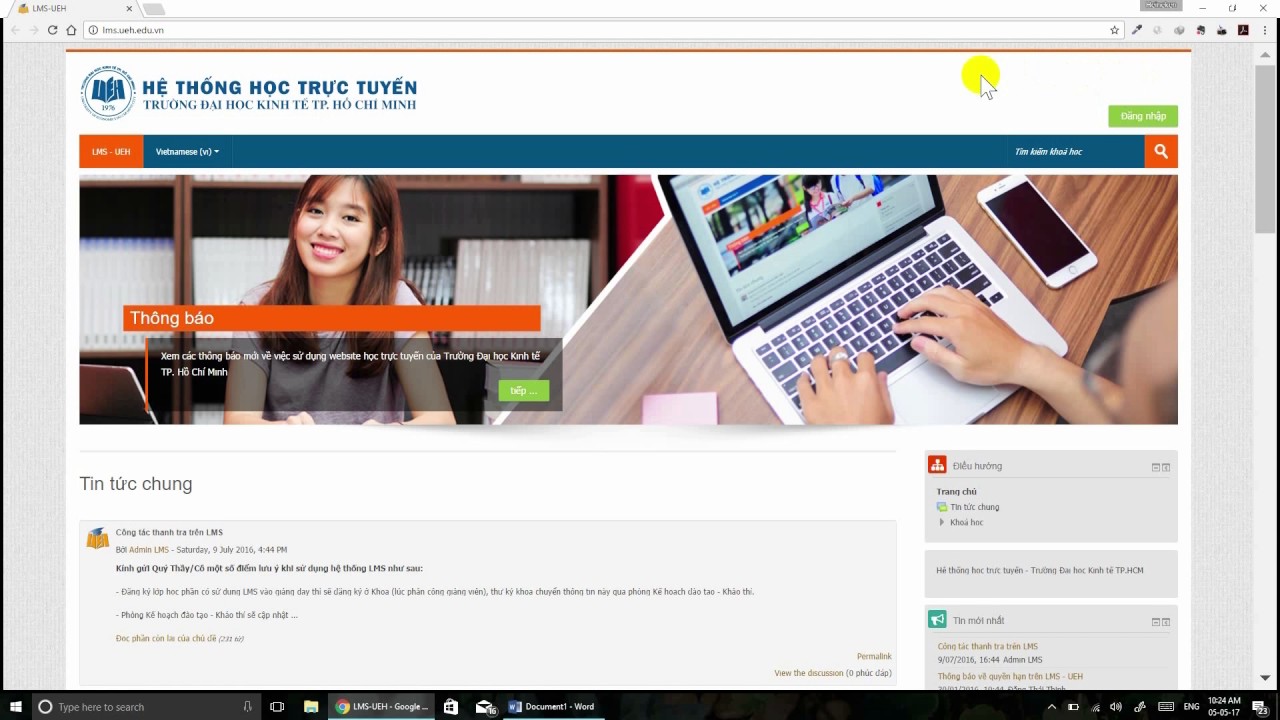 01 Đăng Nhập Vào Hệ Thống Học Trực Tuyến Của UEH (LMS) - youtube