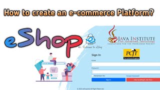 Creating an e-commerce platform part 1 || eShop || Web Project Development || #javainstitute