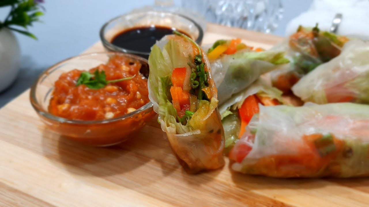 Vietnamese Rice Paper Rolls Recipe by Archana's Kitchen