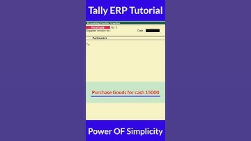 47:-how to use  Purchase  Voucher| #tallytutorial  | #shorts | Purchase goods for cash  15000