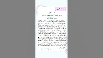 سورة الملك للصف الخامس الابتدائي (من الآية 1 إلى 6) – حفظ