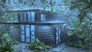 Insomnia Relief [Fall Asleep Fast] (NO ADS) Torrential Rain On Tin Roof & Loud Thunderstorm At Night