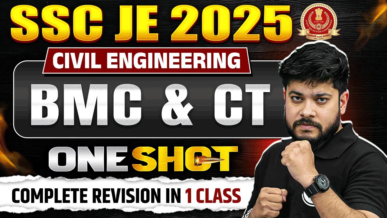 BMC & CT In ONE SHOT | SSC JE Civil Engineering Classes | Building ...