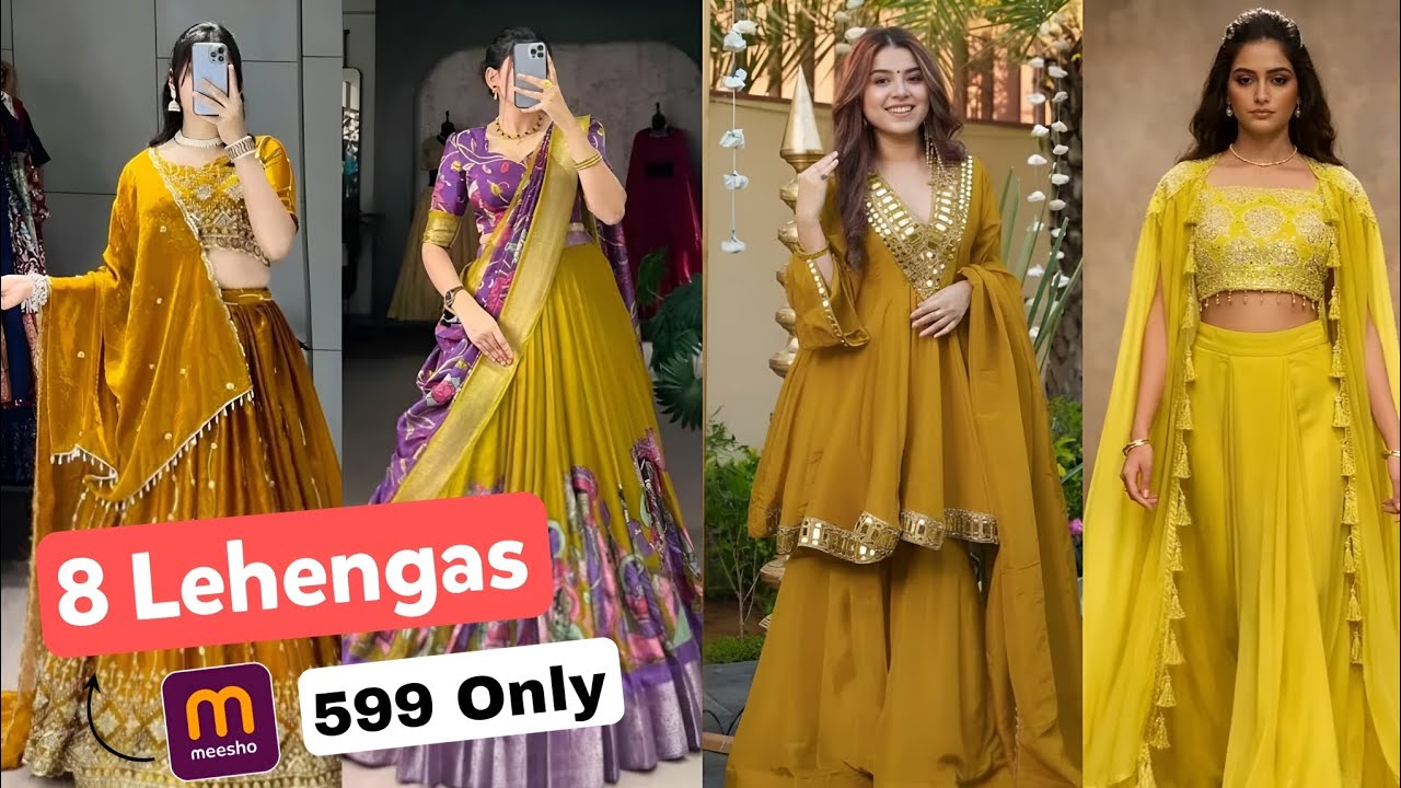 Meesho Haldi Outfits haul under budegt💛🔥 #meesho #haldi#wedding #fashion 