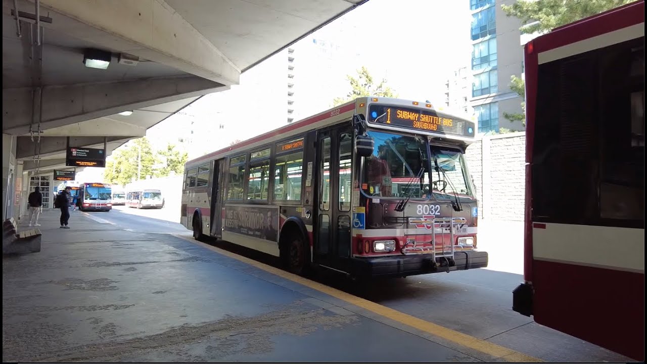 TTC Line 1 Shuttle Bus Ride #8032 from Finch Stn to Sheppard-Yonge Stn