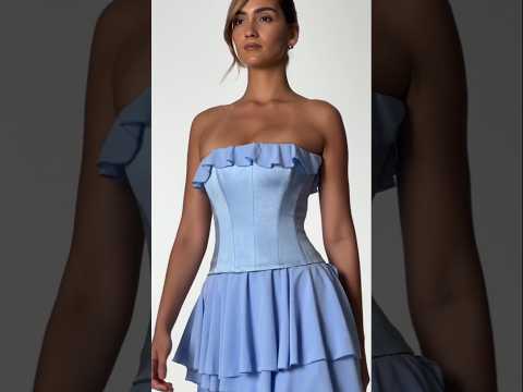 Meet Our Perfect🥀 Selene Tiered Corset Gown in Baby Blue💙 #fashion #beauty #style #outfit #shorts