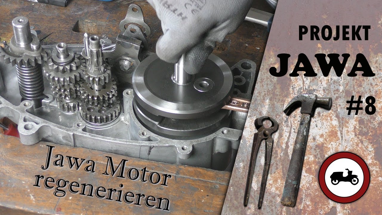 Jawa Motor Getriebe Einbau & regenerieren - Blockierter Kickstarter - Projekt Jawa 50 #8