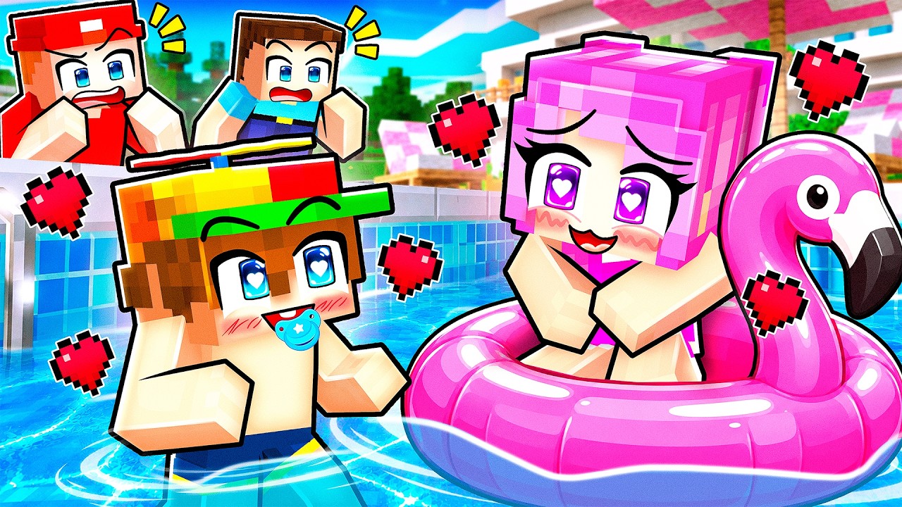 Baby Daisy Has a CRUSH on Baby Johnny at a POOL PARTY!